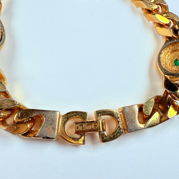Christian Dior Grosse Gripoix Cabochon Rhinestone Haute Couture MCM Bracelet - Picture 4 of 8